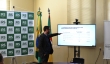 Foto da coletiva de imprensa realizada na Secretaria da Fazenda